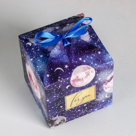 Gift folding box, packaging, "Cosmos", 12 x 12 x 12 cm-2
