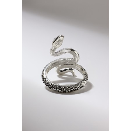 The ring "snake" curved, the color is black silver, dimensionless-3