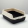 A high side toilet with a scoop and a filter, 50 x 36 x 21 cm, black