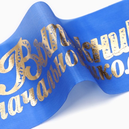 Set of tapes "Primary school", silk blue foil, 5pcs-1