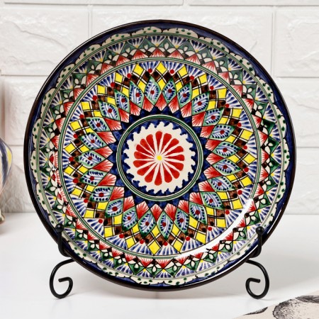 Largan Rishtan ceramics "Patterns", 25 cm, blue-1
