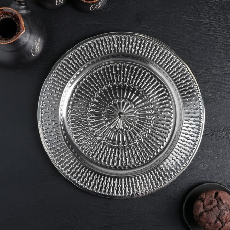 Stainless steel tray "Yarry", d = 30 cm, silver color-1