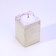 Candle "Square" in a candlestick of gypsum, 5x6cm, marble with purple strips
