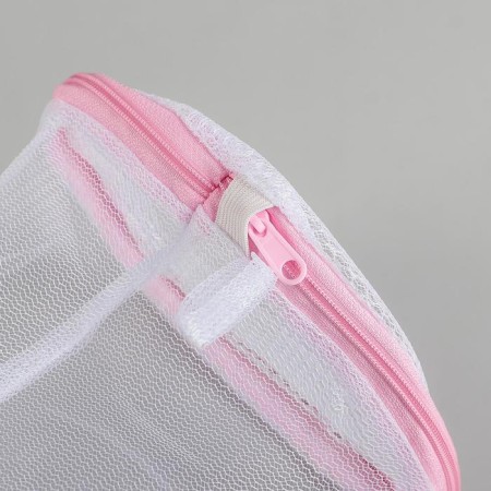 A bag for washing linen without a dilap, 15 × 15 × 13 cm, single -layer, small mesh, white color-1