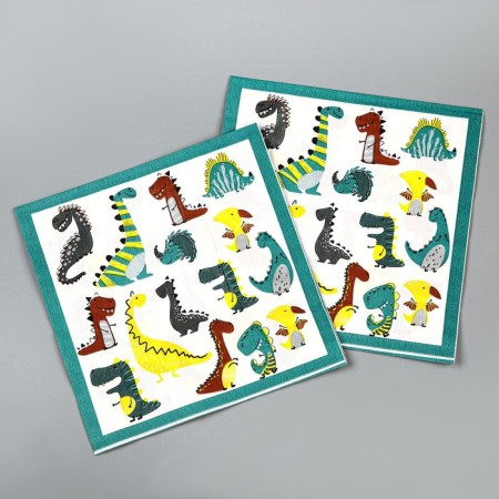 Paper napkins "dinosaurs", in a set of 20 pcs.