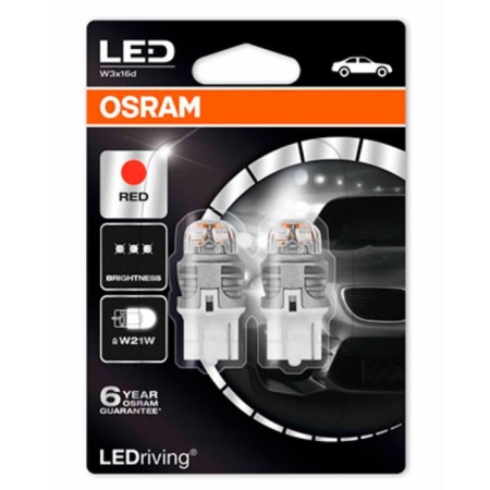 LED LED OSRAM 12 V, W21W, 1.5 W, Red Ledriving Premium, set 2 pcs-1