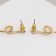 Earrings Metal "Snake" miniature mini, white color in gold