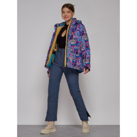 Ski jacket female winter, size 44, blue color-5