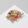 Brooch "Flower" harp, pink color in gold