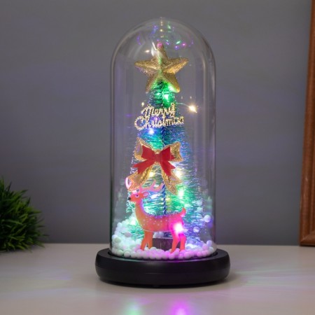Lamp Sales "Christmas tree with a bow" 1.5W, LED, 3XAAA, black USB 11x11x21cm-1