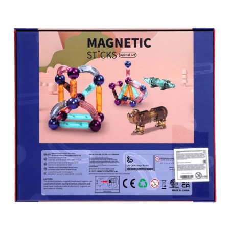 Magnetic designer for babies "Magic sticks with animals", 35 parts-9