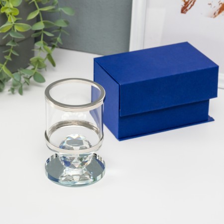 Glass of Glass for 1 candle "Cup on Crystal" Transparent 11x7x7 cm-4