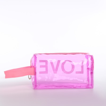 Lightning cosmetic bag, pink/transparent color-2
