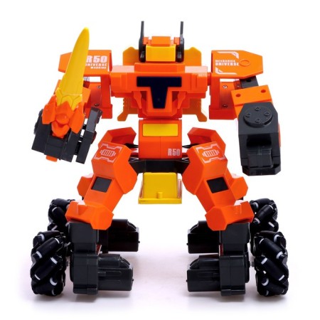 Robot radio -controlled "drift", light and sound effects, works on batteries, color orange color-1