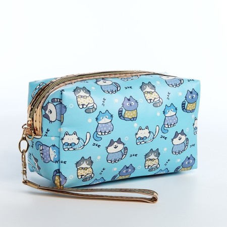 Cosmetic bag with lightning, blue color