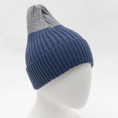 Hat for a boy, the color of the indigo/light gray, size 48-52 cm-1