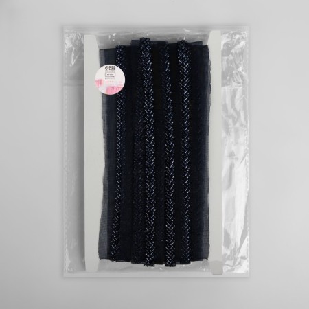 Decorative braid with beads, 35 mm, 4.5 ± 0.5 m, dark blue color-2