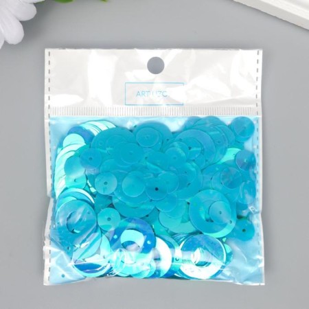 Sequins "Circle in the ring" Bright-blue set 30 grams d = 2 cm-3