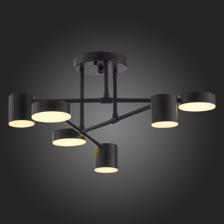 Ceiling EVOLUCE lamp. Sle201042-06. Nobel. 6x7 W, LED, 4000K, 3024 LM, 57x57x25 cm, black color-6