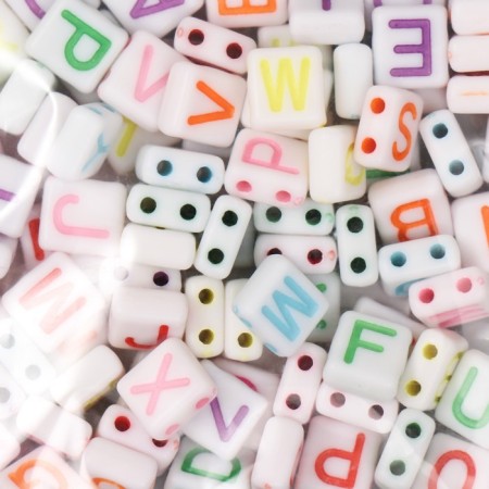 A set of plastic beads "Astra" alphabet English. Letters, flat 7 mm / 10x8 mm, 20 g.-1