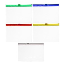 Set folder-converts on a zipper format 5 pieces, 5 colors, A6, 120 md, transparent, zipper 13 x 9cm