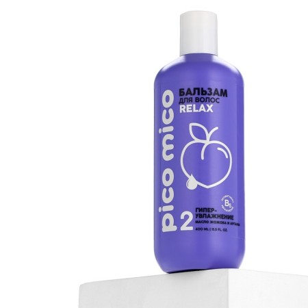 Hair balm with argan and jojoba oil, hyper-moisturization, 400 ml, Pico Mico-11