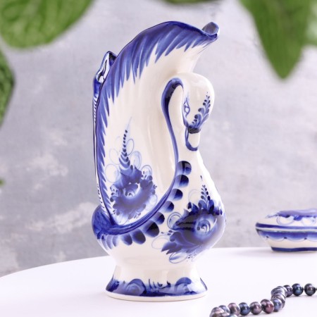 VAZ "Lebed", 600 ml, 22x12 cm, Gzhel, porcelain