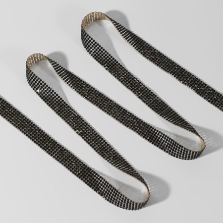 Rhound rhinestones, d = 2.3 mm, width - 15 mm, 4.5 ± 0.5 m, black color-1