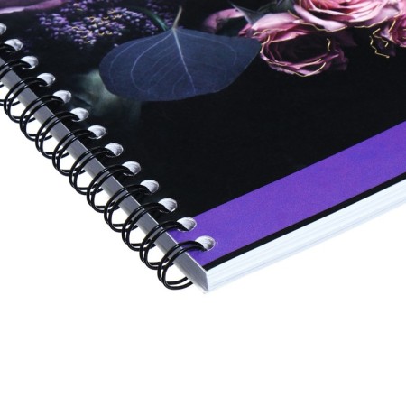Album for drawing A4, 40 sheets on the crest Night Flowers, Cardboard Cover, Foil embossing, Offset block 100 g/m2, mix-7