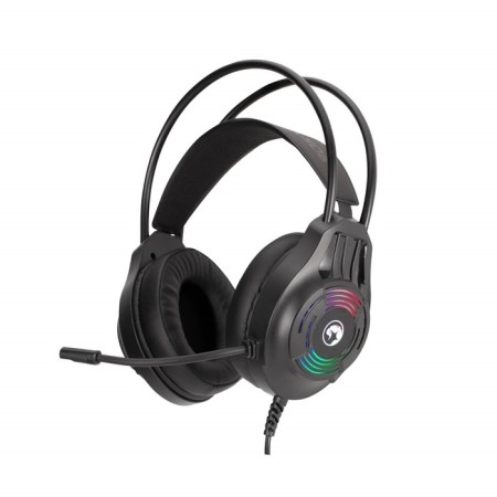 Marvo H8326 headphones, game, full -size, microphone, USB + 2*3.5mm, 1.8 m, RGB, black-3