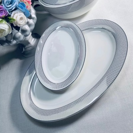 Oval Lenardi dish "Seville silver", length 23 cm