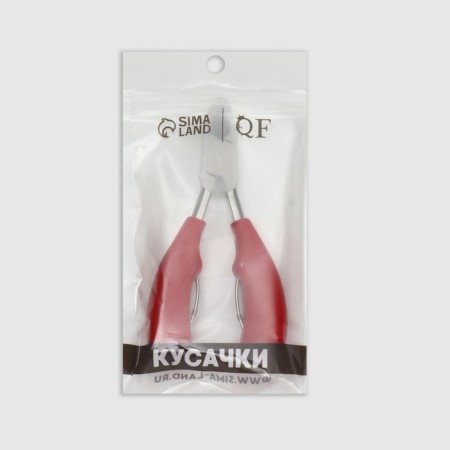 Pigitan nippers with a hidden spring, with a plastic handle, curved blade, 13 cm, blade length - 17 mm, silver/red color-6