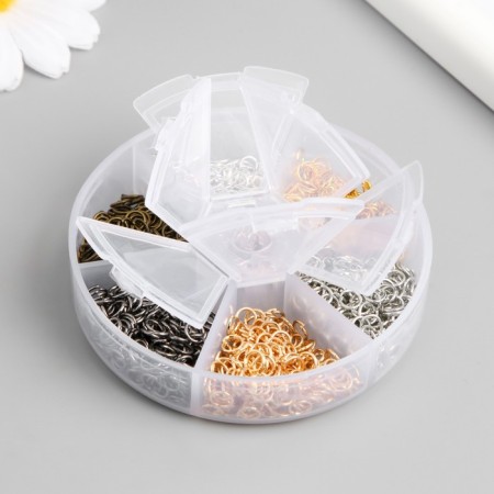 Rings clamping metal in the box "Multi -colored" 0.7x5 mm 1200 pcs 8x8x2 cm