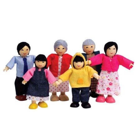 Set of mini-doll "Happy Asian Family"