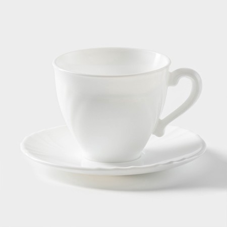 Tea service Luminarc Cadix, 220 ml, 6 people, glass ceramics, white-2