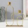 Summary Metal for 2 candles "Geometry. Smooth lines" Gold D = 2.3 cm 4x17x23 cm