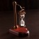 Sanding clock "Suspended" brass, aluminum, tree (3 min) 14x9x23 cm