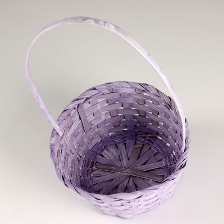 Wicker basket, d20x10xh33cm, lilac, bamboo-2