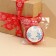 Satin tape "Snowflakes", red, 4 cm x 5 meters