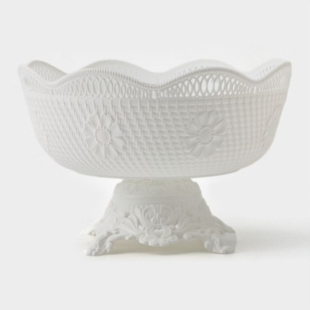 Vase for bread and fruits on the leg, 26 × 17 cm, white color-1
