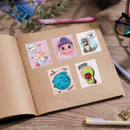A set of paper stickers "Micper Stories", 11 x 15.5 cm, 10 sheets-11