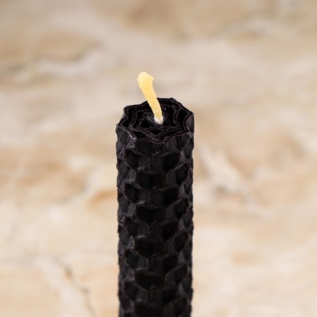 A set of candles from wax "rebirth and new beginning", 3 pcs, 8x1.7 cm, 45 minutes, black-2