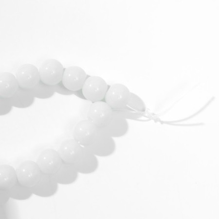 Beads on threads ball No. 8 “Glass”, white color, 98 beads-1