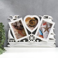 Photo frame plastic in 3 photos 10x15, 12x12 cm 