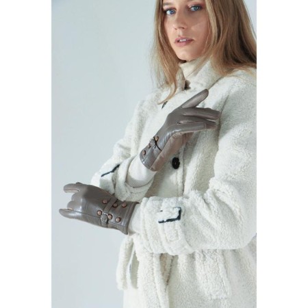 Gloves are female, dimensionless, without insulation, beige color-1
