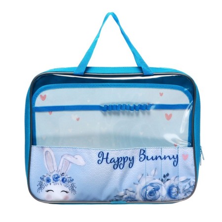 A4 labor folder with handles Textile, 335 x 260 x 60 "Happy Bunny", PTR-111-1