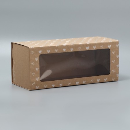 Gift Folding Box with PVC, packaging, “hearts”, 16 x 35 x 12 cm-2