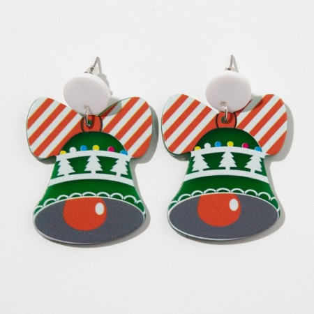 Earrings "Bells", colored in silver-2