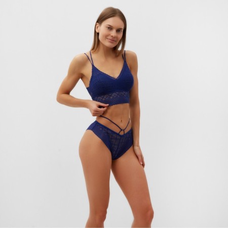 Female set (top, panties), blue color, size 42-44