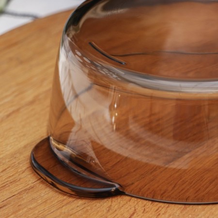 Glass loan with a “haze” lid, 1 l, brown color-6